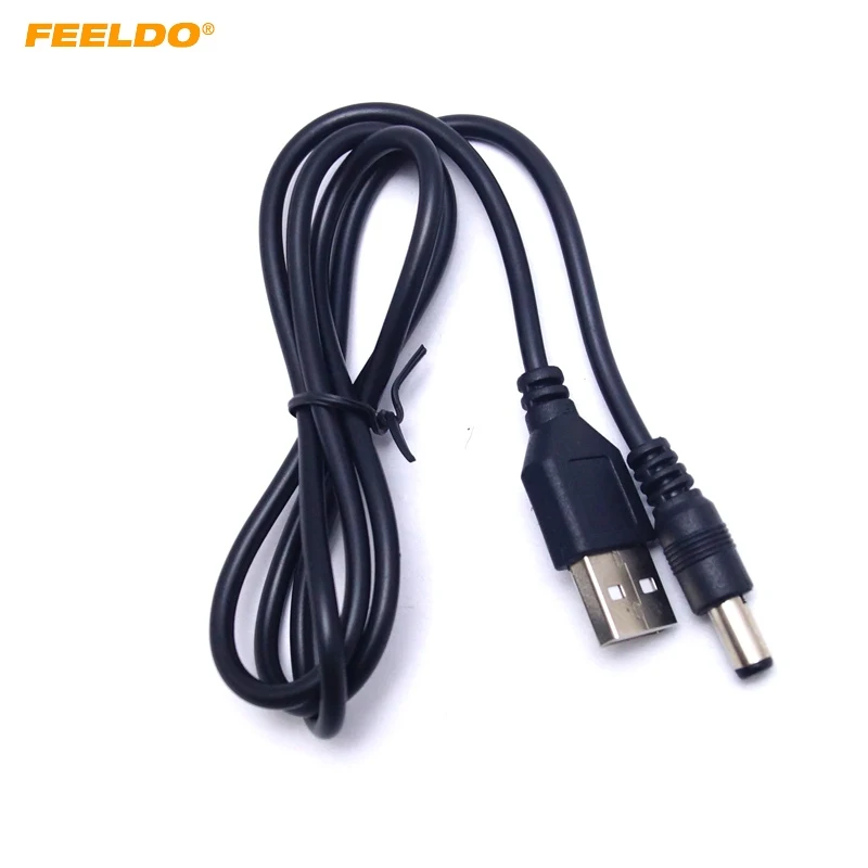 FEELDO 10 шт. черный 85 см USB 2 0 порт для 5 мм x 1 В DC мощность баррель Джек Кабель питания
