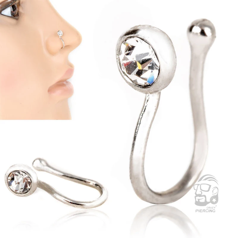 

Crystal Non Piercing Nose Clip Nose Ring Stud Fake Septum Clicker Body Piercing Jewelry