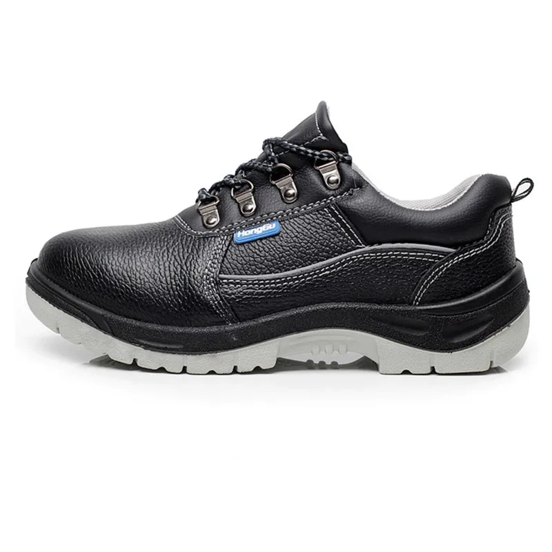 black leather work trainers