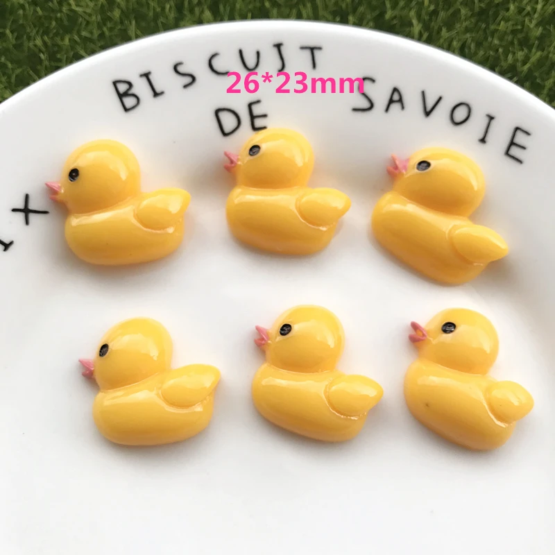 

10pcs/lot flat back resin crafts resin Yellow duck cabochons accessories kawaii resin rainbow
