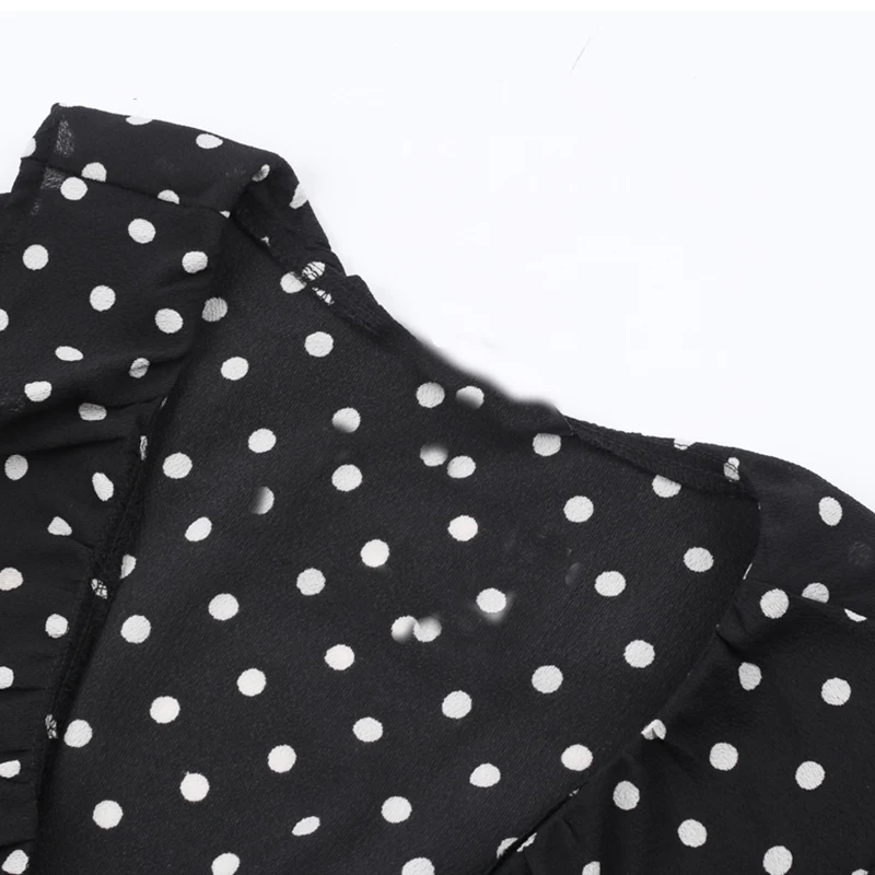 BONGOR LUSS Sexy Deep V-Neck Ruffles Dot Women Maxi Dress Summer Wrap Dress Asymmetrical Casual Dresses With Sashes Bow Tie (5)