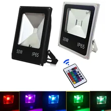 Открытый светодиодный прожектор RGB светодиодный фары мощностью 10 Вт, 20 Вт, 30 Вт, 50 Вт 24 В комплект поставки пульта дистанционного управления IP66 Водонепроницаемый разноцветный ландшафтное освещение