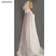 Свадебный плащ женское платье Болеро винтажные Свадебные накидки пальто длинный шифон chaqueta капюшон Свадебные аксессуары шапка a abiti da cerimonia