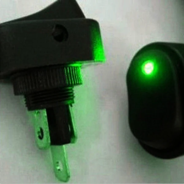 5pcs 12V 20A Car Boat Green LED Light Rocker Toggle Switch 4-Pin On-Off Switch