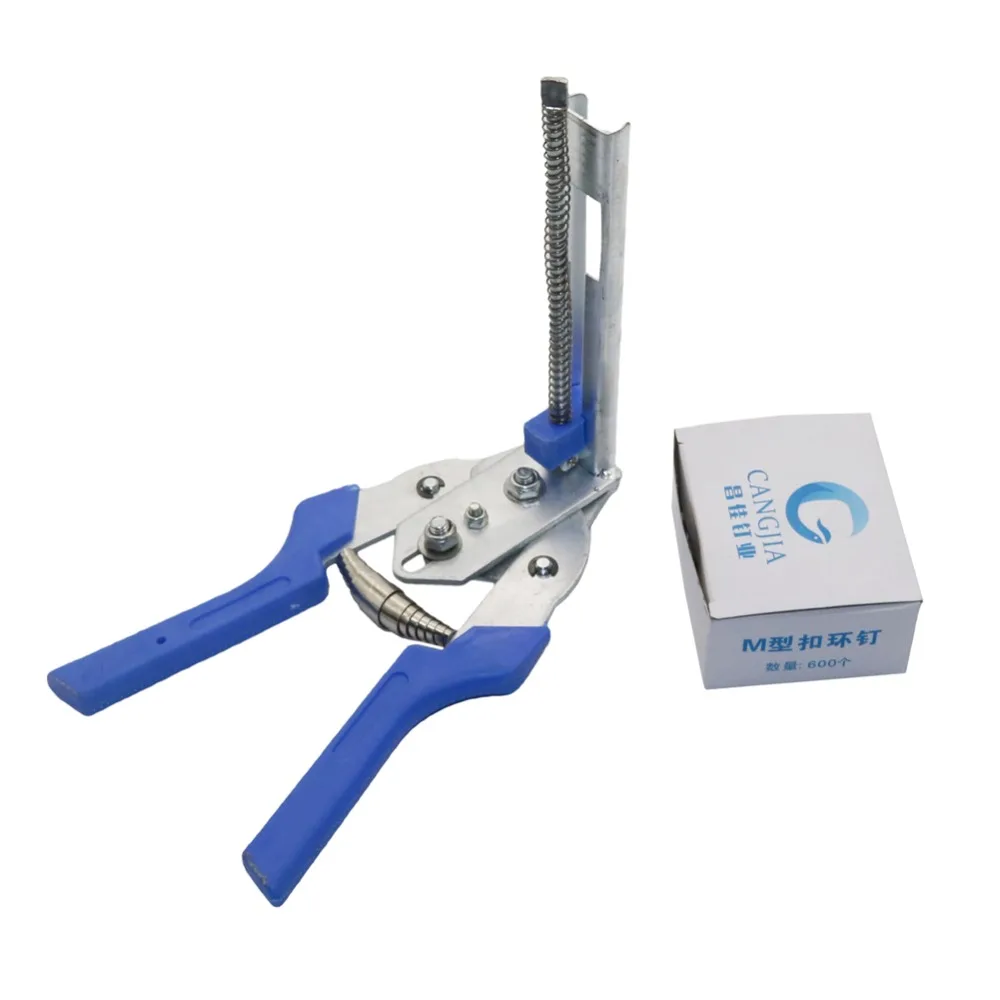 Animal Wire Cage Clamp Automatic Pliers & M Nails Bird Rabbit Cage Installation Tools Chicken Coop Equipment