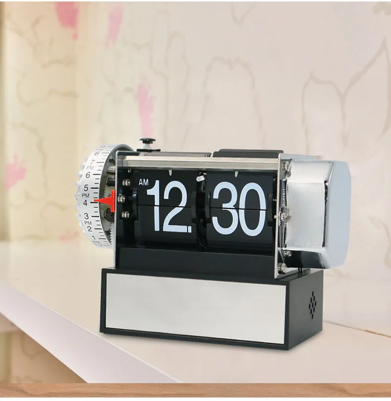 Горячие Автоматические флип часы из нержавеющей стали с внутренним приводом новые цифровые настольные ретрочасы для домашнего декора
