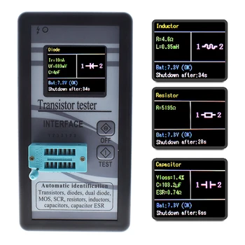 

Multi-purpose Transistor Tester 128*160 Diode Thyristor Capacitance Resistor Inductance MOSFET ESR LCR Meter TFT Color Display