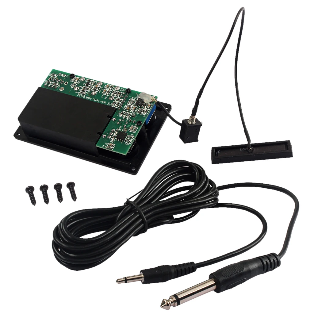 Metal Electric Violin Pickup and Cable Adjustable EQ Pickup Preamp Transducer with Piezo