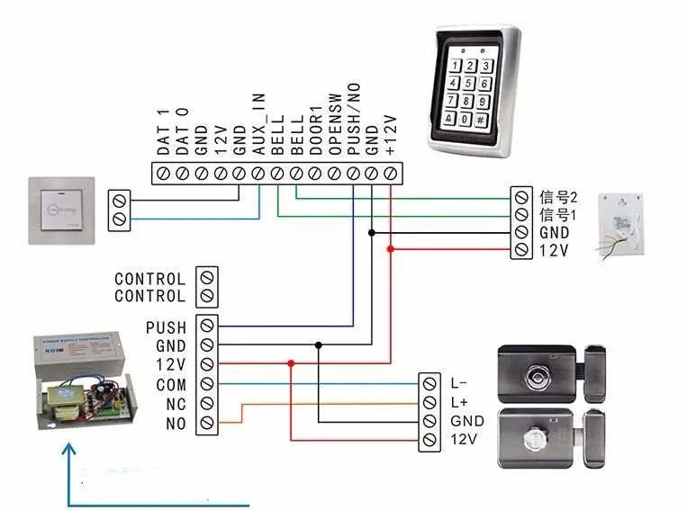 LPSECURITY отпечатков пальцев RFID Электрический управление ворота замок комплект для В 12 В DC видеодомофоны телефон двери системы