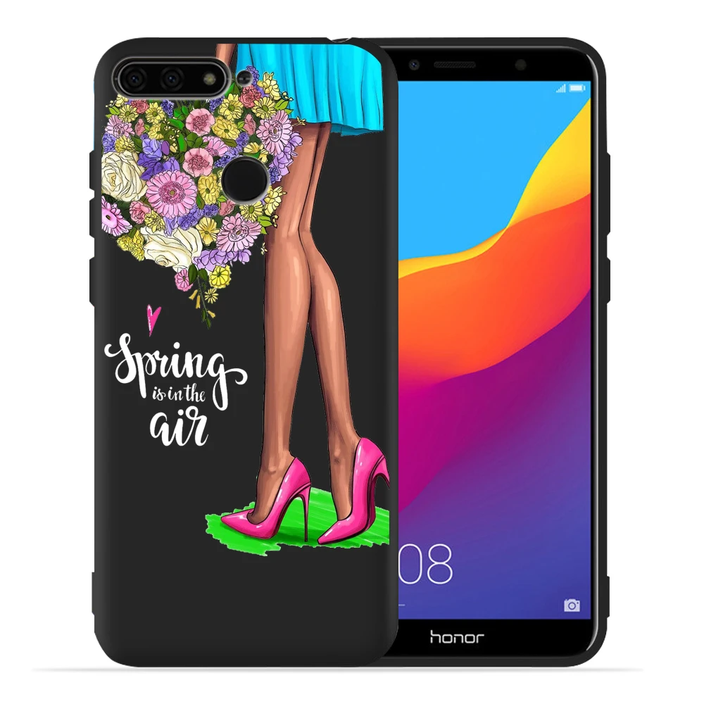 High heels Girl Flower Phone Case For Huawei Honor 20 Lite View 20 20Pro 10 Lite 9 Lite 10 9 8 8x 8c 8 Lite Capa Etui - Цвет: 07