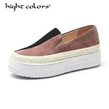 Размер 32-43; сезон весна; ; женские эспадрильи; замшевые туфли на платформе; женские слипоны на платформе; женские лоферы на плоской подошве; HC6-89