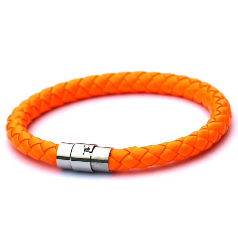 Новейший модный браслет кожаный запонки панк кожанный браслет - Окраска металла: light orange