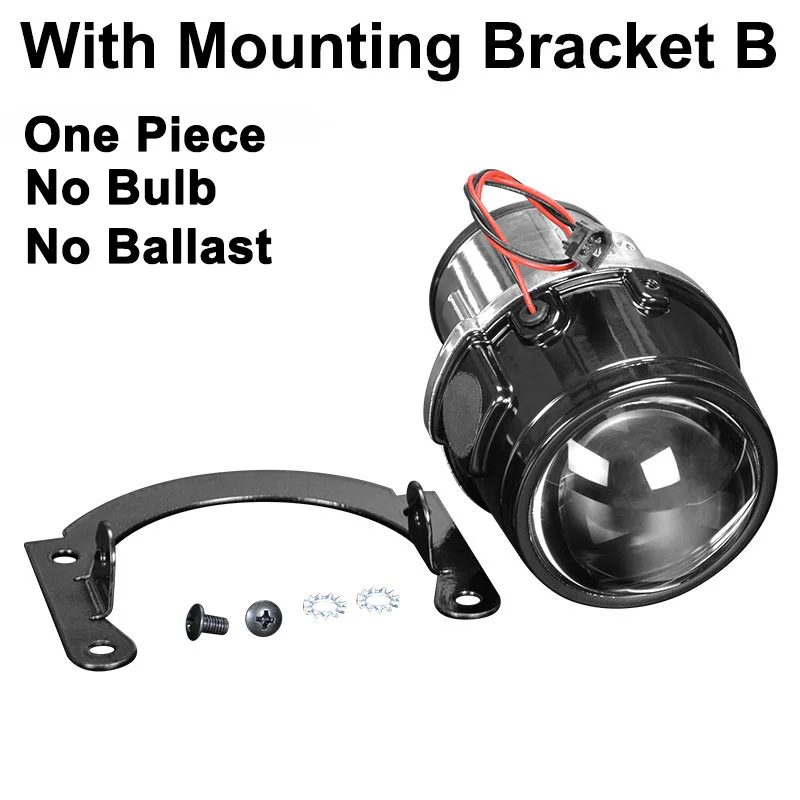 1 pcs with bracket B Металлический 2,5 дюймов Биксенон HID авто-Стайлинг противотуманных фар объектив проектора Hi/Lo универсальная противотуманная фара для автомобиля Модифицированная H11 HID светодиодные лампы - Цвет: 1 pcs with bracket B