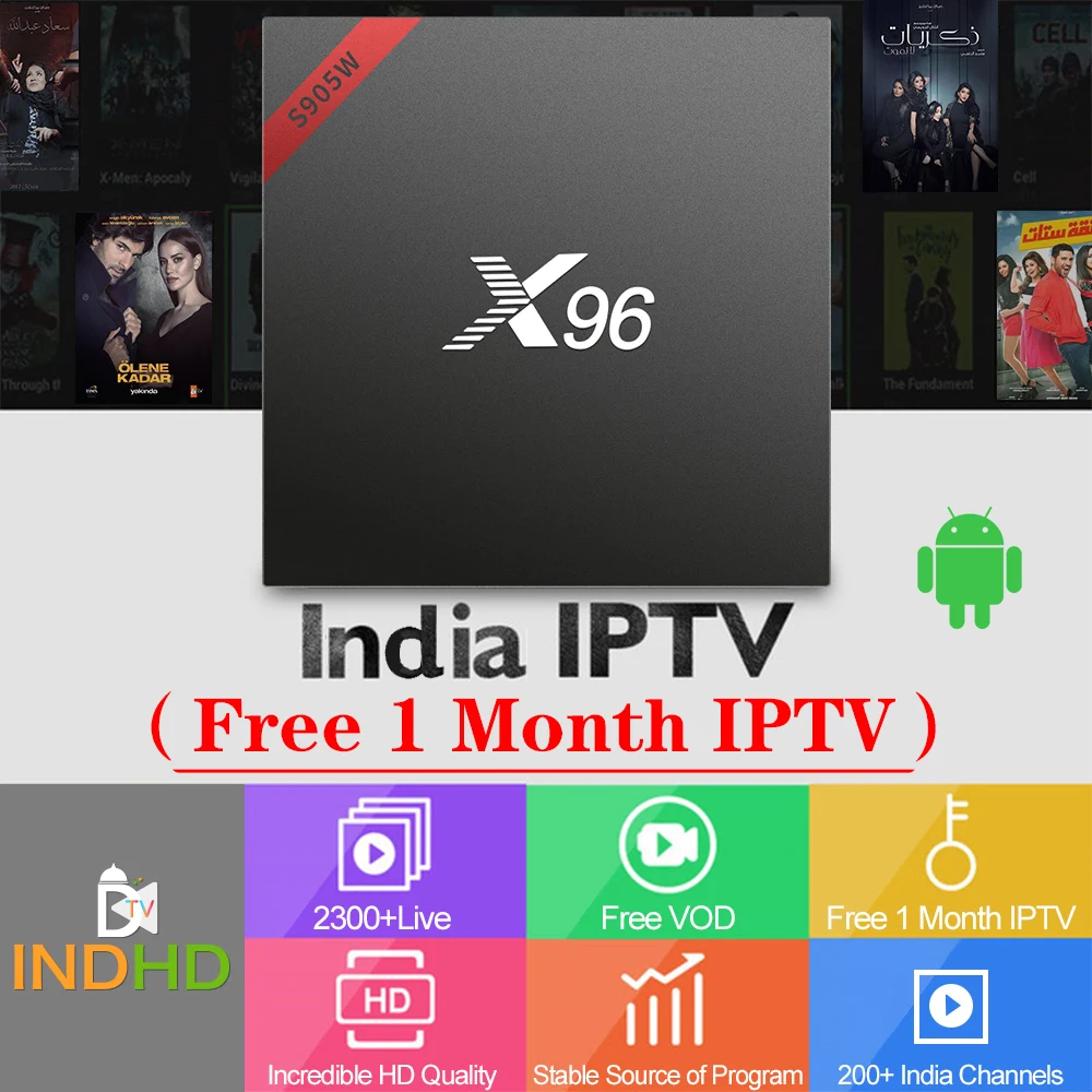 IP tv Italia Бесплатная 1 месяц подписка X96W S905W Android 7 смарт ТВ коробка индийский