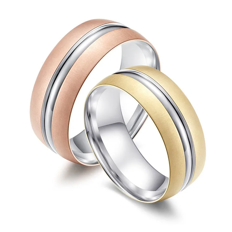 Gold Color Alliance Wedding Rings Pair Couple Rings Men and Women's Rings Love Engagement Anel Anillos Bijoux