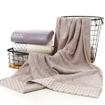 

Simple Dot Plain Color Big Towel 70x140cm Quality Bamboo Fiber Bath Towel Super Soft Home/Travel Washcloth 1pc Gray/White/Brown