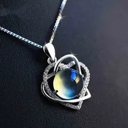 808 магазин новое серебряное хрустальное сердце ожерелье для женщин виноградный камень кулон ожерелье ключица корейские вечерние