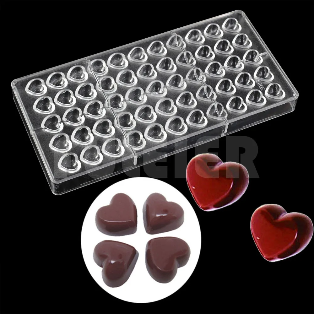DIY two style Mini heart polycarbonate chocolate candy mold handmade