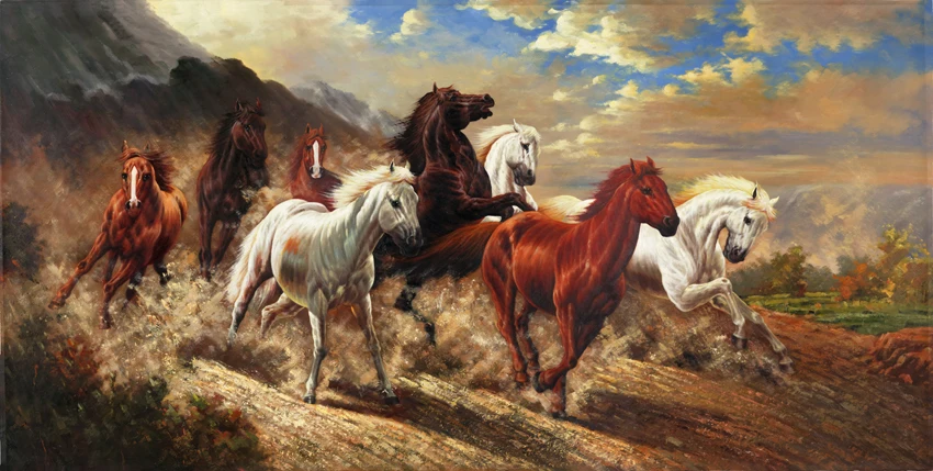 Modern wall art home decoration printed animal oil