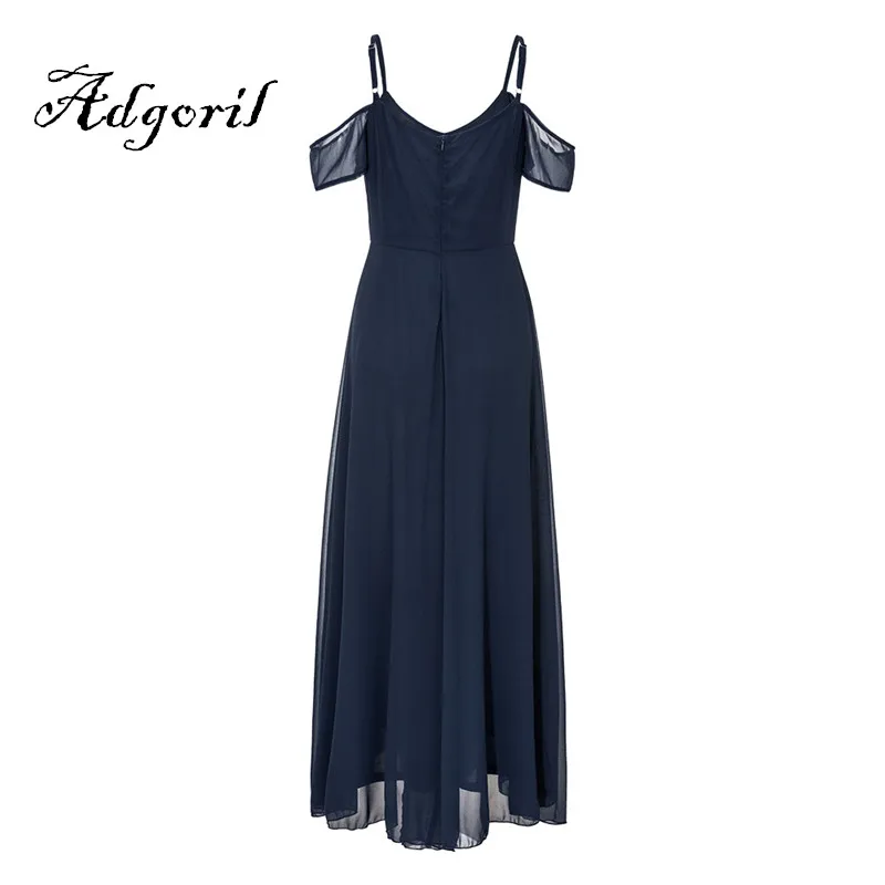 Adogirl 2017 Summer Sexy Women Chiffon Spaghetti Strips Maxi Dress-8