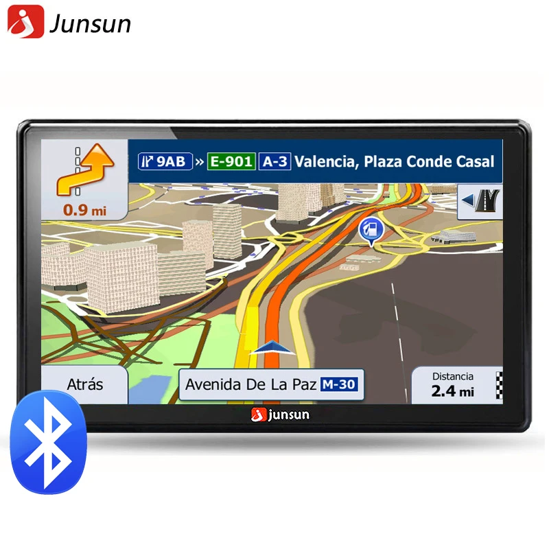 Junsun 7 inch HD Car GPS Navigation FM 8GB 256M DDR Map Free Upgrade Navitel Europe Sat nav Truck gps navigators automobile