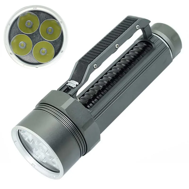 

Hight quality XML-L2 10000 Lumens LED Flashlight Bright Scuba Silver diving light Flashlight Torch 4x XML L2 100m diver