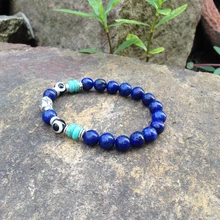 SN0403 Необычные лазурит браслет Будды мала-Йога человек браслеты микс камень буддийские ювелирные изделия подарок Рождество День рождения