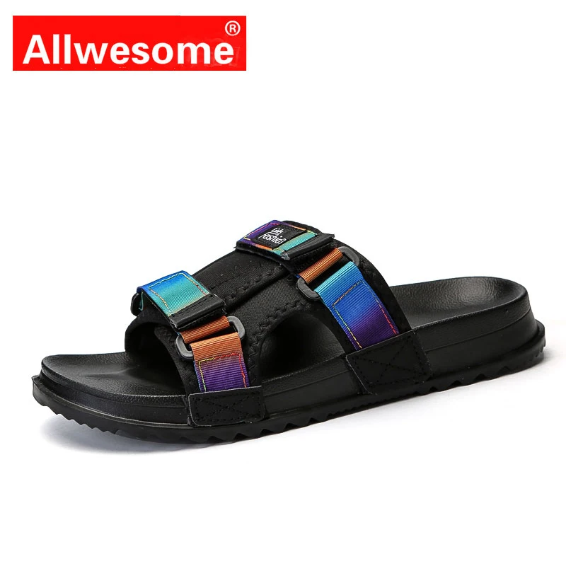 

Allwesome Men Beach Massage Slippers Flip Flops Men Summer Slip-on Garden Shoes Croc Gladiator Sandalas Zapatos De Hombre