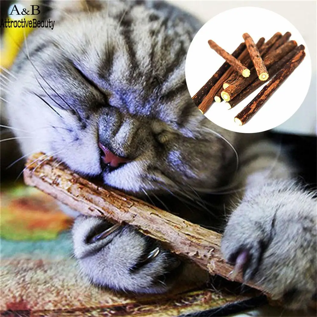 

2PCS Sticks Funny Chewing Cat tooth Stick Toothed Natural Molars Stick Pet Toys Cat Sticks