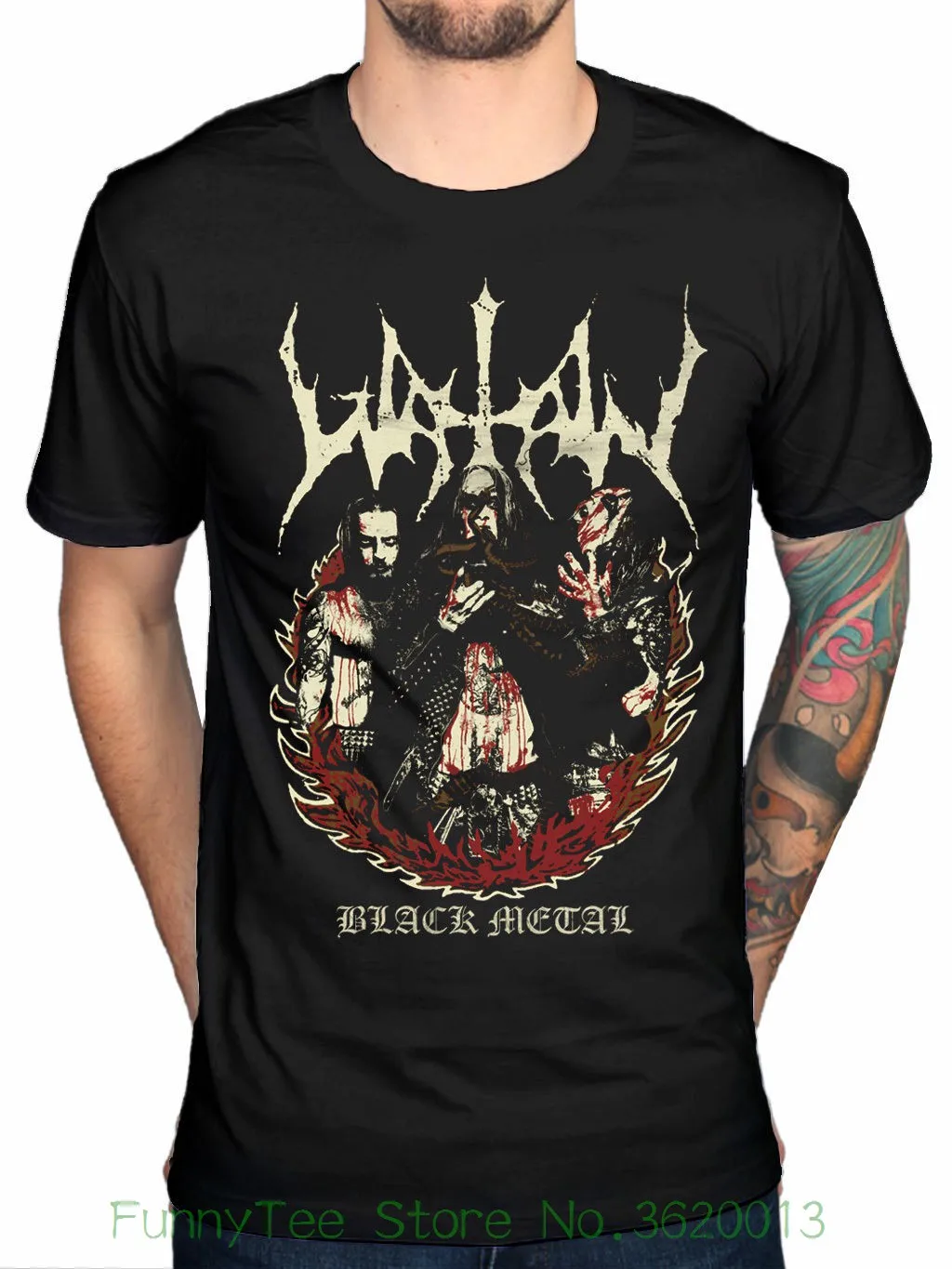 

Official Watain Lawless Fire New Men'S T-shirt Black Metal Band Group Merch Fan