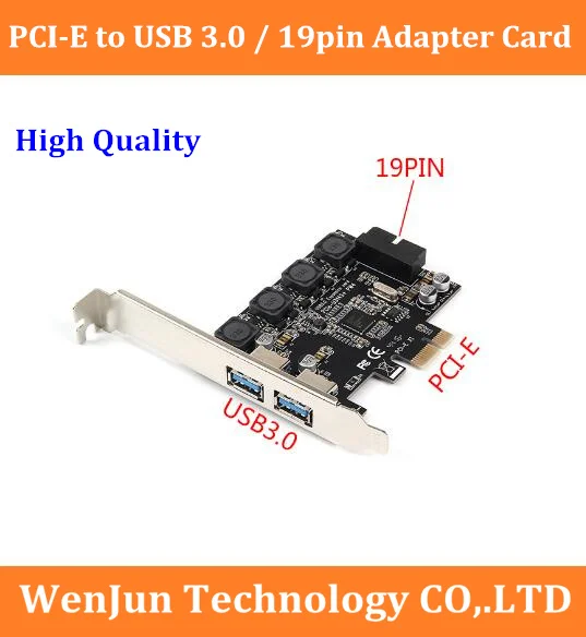 

High Quality PCI-E PCIe to 4port USB 3.0 higH Speed adapter card PCI-E to USB3.0/19PIN Port for desktop