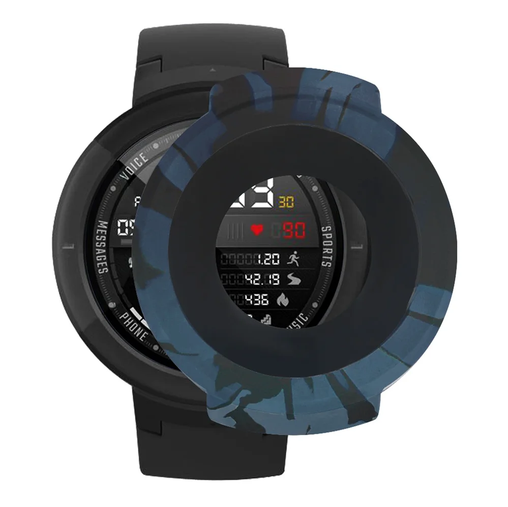 AKBNSTED Камуфляжный силиконовый защитный чехол для Xiaomi Huami Amazfit Verge, Сменный Чехол для часов, аксессуары - Цвет: Camouflage Blue