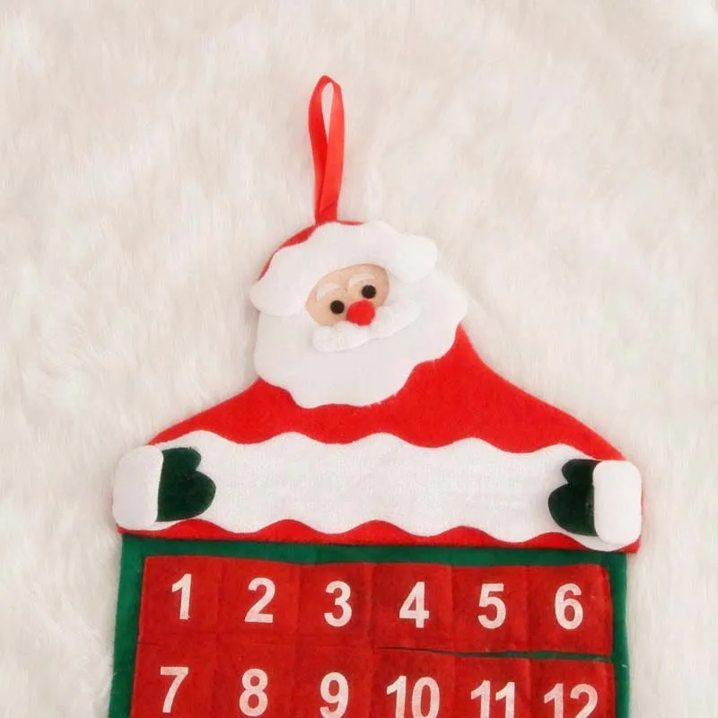 2019 Advent Санта Клаус календарь нетканый материал Экологичные рождественские