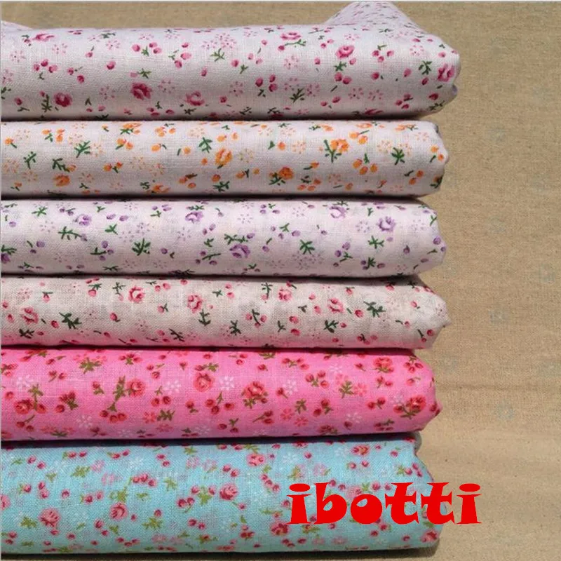 

ibotti 6pcs/lot 25x25cm Pink Floral series 100% Cotton Fabric Sewing Tilda Doll Cloth DIY Quilting Patchwork Tissue Textile