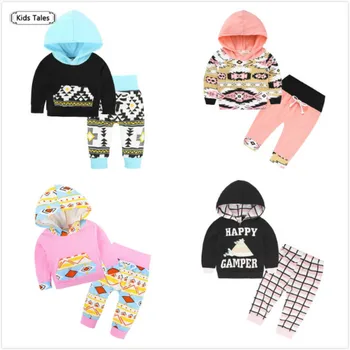 

Baby Girls Sets Classical Clothes Spring Autumn Long Hooded T-Shirts + Leggings Pants 2 Pcs/Sets Girl Boys Clothes Children Suit