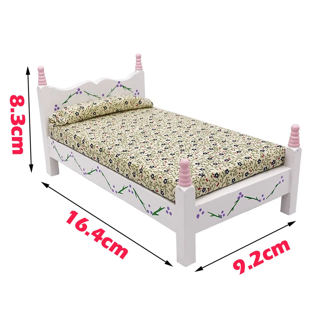 لطيف بيت الدمية التبعي 1:12 دمية مصغرة الأثاث طقم سرير مصغرة المعيشة غرفة الاطفال مسرحية لعبة A514