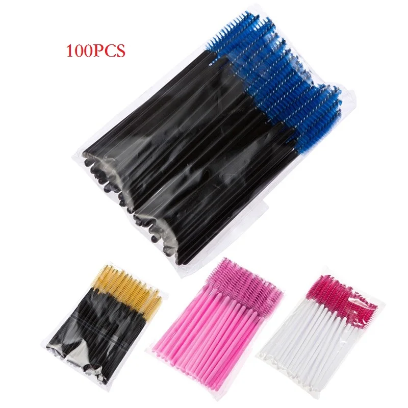 

100 Pcs Disposable Eyelash Brush Mascara Wands Applicator Spoolers Eye Lashes Cosmetic Brushes Set Make up Brushes tools