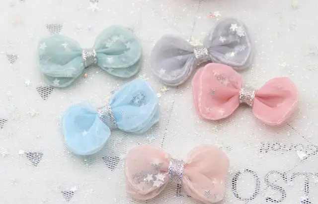 

Dog Grooming hairpin baby Hair Accessories Net yarn chiffon bow Hair Clip