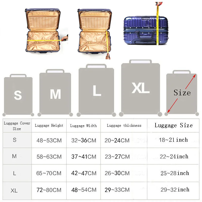 Чехол для багажа для путешествий, эластичные Защитные чехлы для багажа, Suitable18-32 дюймов, чехол для костюма, пылезащитный чехол, аксессуары для путешествий