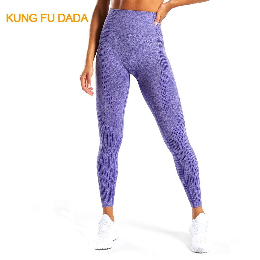 KFDD Women Super Stretchy Gym Energy Yoga Pants Compression Breathable Running Pant Push Up Elastic Seamless Leggings 2019 News | Спорт и