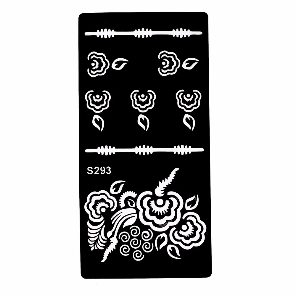 6 Pieces Indian Henna Tattoo Stencil Hollow Black Drawing Women Body Art Ink Infinity Flower Wave Classic Tattoo Stencil S200#06 (3)