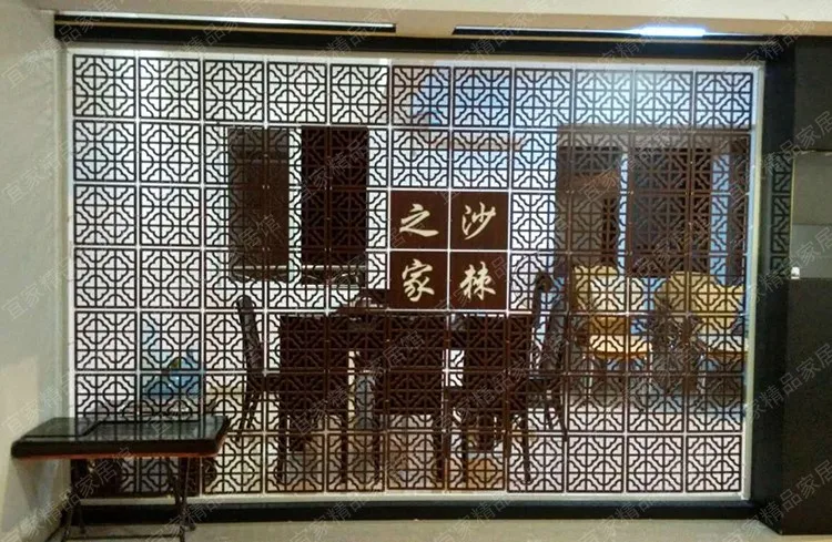 Европейский стиль деревянный экран перегородки полые Висячие простые Висячие резные офисные украшения отдельная комната 29X29 см