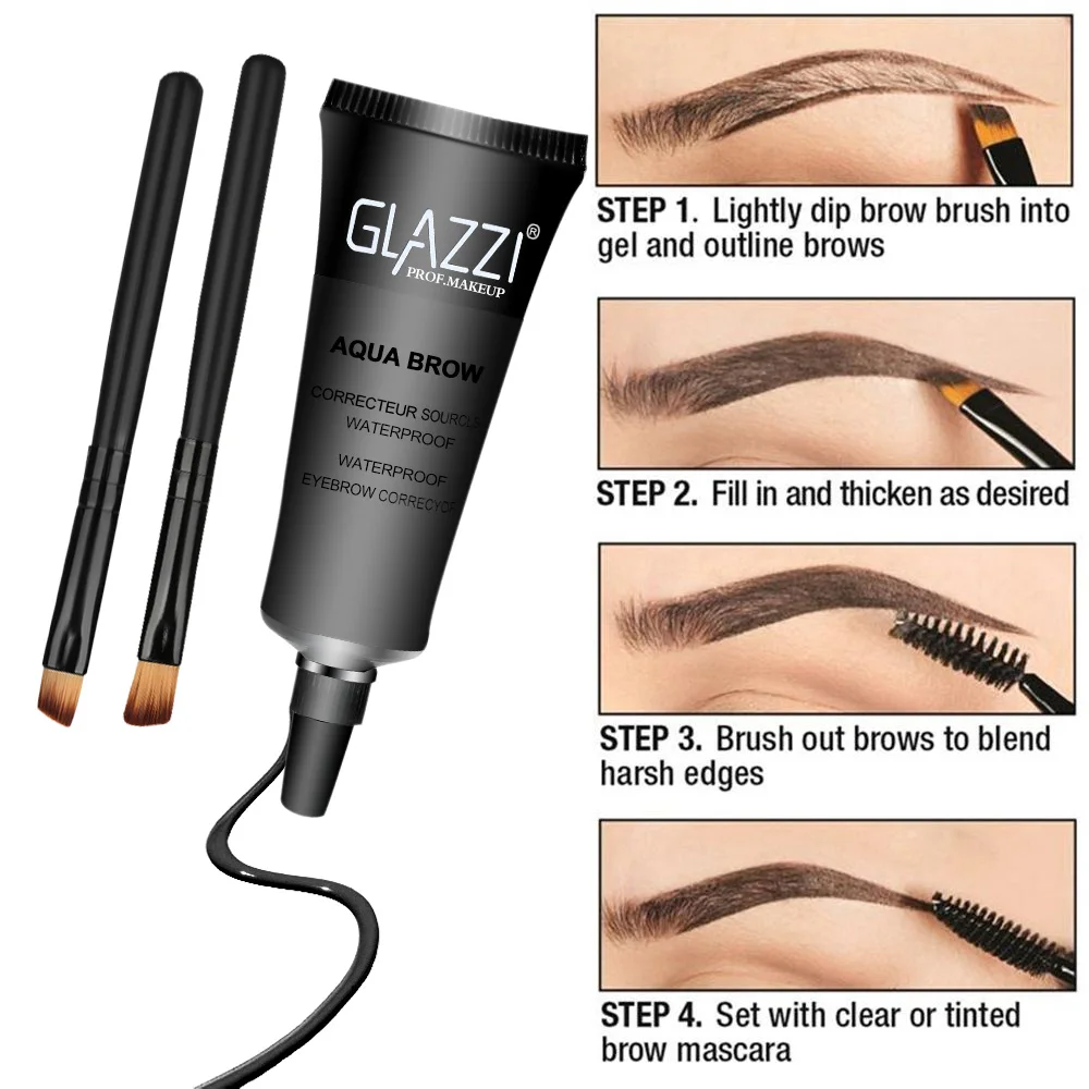 

1 Set Multi-Purpose Professional Brown Waterproof Tint Eyebrow Henna With 2PC Mascara Eyebrows Paint Brush Eye Cosmetic
