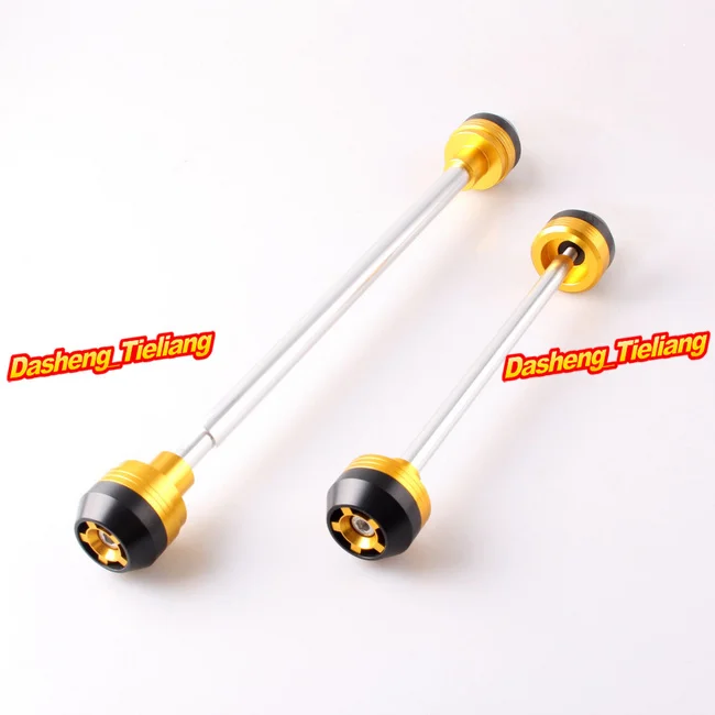 

Axle Fork Front Rear Crash Sliders Cap Wheel Protector For Suzuki GSXR 600 750 2008 2009 2010 K8 CNC Aluminum Alloy, Gold