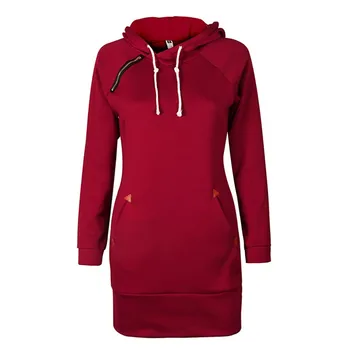 

Warm Winter Autumn Dress Long Sleeve Women Hoodies Dresses Hooded Sweatshirts Casual Dress Mini Vestidos Mujer Plus Size