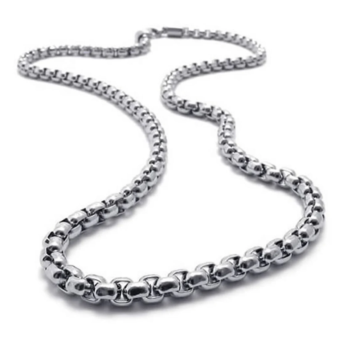 

Jewelry Men necklace, Stainless steel necklace, silver, 5 mm wide, 55 cm long