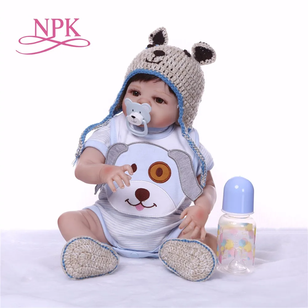 

NPK Boneca Reborn 19inch Soft Silicone Vinyl Doll 47cm Soft Silicone Reborn Baby Doll Newborn Lifelike Bebe Reborn Dolls