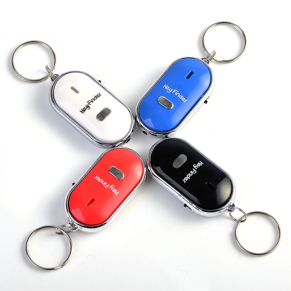 

QIYIGE LED Whistle Key Finder Keychain Sound Control 4Colors Electronic Burglar Finder Key Chain For Gifts
