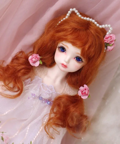 BJD кукла парики красный цвет редиски из мохера парики для 1/3 1/4 1/6 1/8 1/12 BJD DD SD MSD YOSD кукла длинные вьющиеся волосы парики аксессуары для куклы