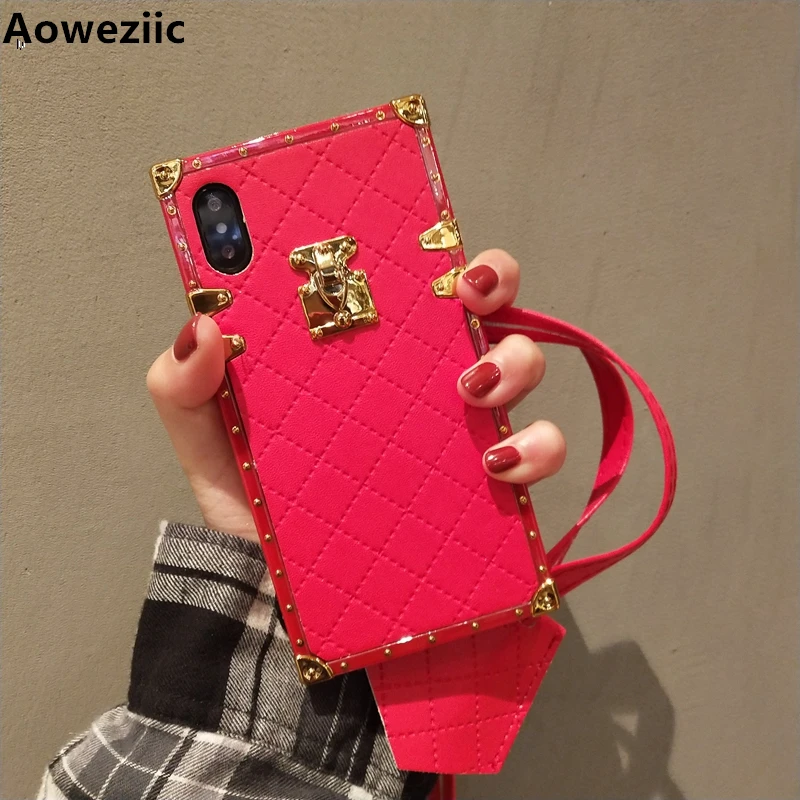 Aoweziic Luxury Brand design Leather Case For Apple iPhone X XR XS MAX Back Cover 6 6s 7 8 Plus Coque Soft PU Case With Strap Aoweziic Luxury Brand design Leather Case For Apple iPhone X XR XS MAX Back Cover 6 6s 7 8 Plus Coque Soft PU Case With Strap